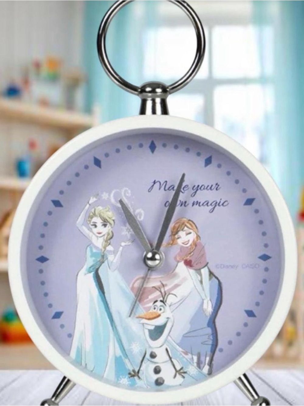 Disney White and Lavender Frozen Character Alarm Clock